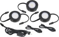 🔦 american lighting mvp-3-30-bk: dimmable swivel led puck lights kit, linkable, 3000k black, 3-pack mvp collection logo