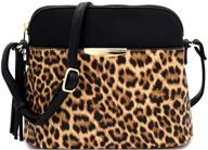 🐆 leopard print leather crossbody bag - women's handbags & wallets for stylish crossbody carry logo