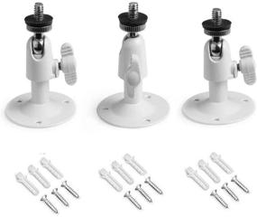 img 4 attached to 🔒 Enhanced Security Wall Mount for Stick Up Cam Wired/Batter - SERMICLE Metal Bracket for Oculus Sensor, Arlo, Arlo Pro - 360° Rotation 1/4" Screw (3 Pack, White)