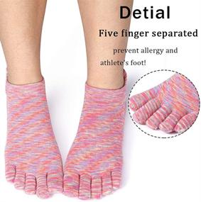 img 3 attached to Ultimate Comfort and Style: Women's No Show Cotton Toe Socks - 4 Pack