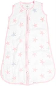 img 4 attached to aden + anais Essentials Classic Sleeping Bag, 100% Cotton Muslin Wearable Baby Blanket, Medium Size, Ages 6-12 Months, Doll Design with Stars
