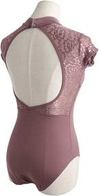 img 2 attached to Dance in Style with Daydance Girls Women Leotards: Lace Turtleneck Ballet Bodysuit Cap Sleeve, Size Up for Perfect Fit