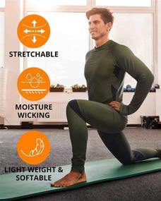 img 1 attached to 🔥 Runhit Men's Thermal Underwear Set - Long Johns Base Layer Shirts & Pants for Ultimate Warmth