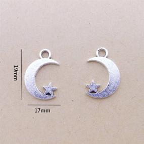 img 1 attached to Youkwer Moon and Star Charms: 100Pcs Antique Silver Beads for DIY Jewelry Making, Bracelet, and Necklace Crafting