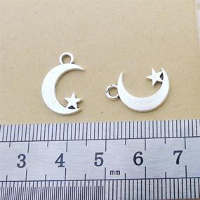 img 2 attached to Youkwer Moon and Star Charms: 100Pcs Antique Silver Beads for DIY Jewelry Making, Bracelet, and Necklace Crafting