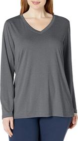 img 2 attached to 👚 JUST MY SIZE Women's Plus Size Active Cooldri Long Sleeve V-Neck Tee - Stay Cool and Stylish with this Plus Size Active Top!