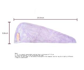 img 2 attached to 🐰 Flycheers Hair Towel Wrap: Rabbit Ears Turban 2 Pack, Super Absorbent Microfibre Hair Towel for Quick Drying, Pink+Purple, Button Closure, Dry Hair Hat, Wrapped Bath Cap