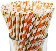 just artifacts premium biodegradable disposable drinking paper straws - 100pcs in autumn vibes logo