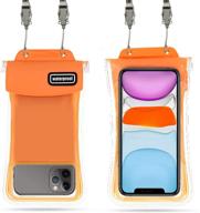 📱 beobeu universal floating waterproof phone case: ipx8 dry bag pouch for iphone 12/11/se & galaxy up to 6.8" - orange logo