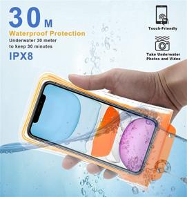 img 1 attached to 📱 BEOBEU Universal Floating Waterproof Phone Case: IPX8 Dry Bag Pouch for iPhone 12/11/SE & Galaxy up to 6.8" - Orange