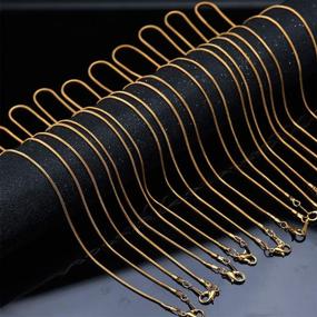 img 3 attached to 🐍 Premium Forise Snake Chains Necklace Set: 24 Pcs Gold & Silver Plated - 1.2 mm, Lobster Clasp, 18-20 Inch - Ideal for Jewelry Making