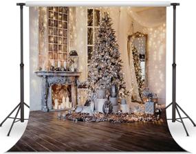 img 4 attached to 🎄 WOLADA 10x10FT Рождественские фоны для праздничной фотографии: Объедините волшебство Рождества с деревом, камином и живописными реквизитами в студии!