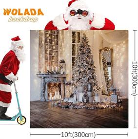 img 3 attached to 🎄 WOLADA 10x10FT Рождественские фоны для праздничной фотографии: Объедините волшебство Рождества с деревом, камином и живописными реквизитами в студии!