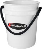 🪣 shurhold 2451 white 5 gallon bucket with durable black rope handle logo