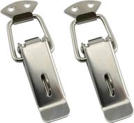 🔒 tegg 2-pack stainless steel spring-loaded latch catch toggle - safety security hardware fitting duckbill tensionlock hasp for cabinet boxes, suitcase - 88mm logo