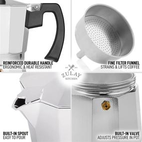 Zulay Kitchen Classic Stovetop Espresso Maker Moka Pot Classic Italian  Style 3 Espresso Cup Silver