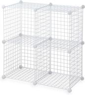 🔳 efficiently organize with the topline 4-cube modular wire storage cubbies - white, hassle-free no-tool assembly logo