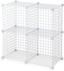 img 2 attached to 🔳 Efficiently Organize with the Topline 4-Cube Modular Wire Storage Cubbies - White, Hassle-Free No-Tool Assembly