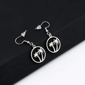 img 2 attached to 🌴 Tropical Coconut Palm Tree Cut Out Earrings - BEKECH Summer Beach Theme Jewelry for Her, Perfect Holiday Gift, Vacation Jewelry, Bridal Beach Wedding Jewelry for Bridesmaid