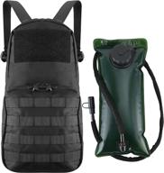 🎒 procase tactical molle hydration pack backpack 1000d - 2l bpa free water bladder included - military daypack for cycling, hiking, running, climbing, hunting, biking - black logo