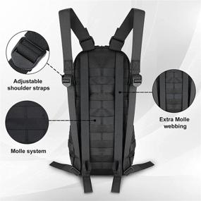 img 2 attached to 🎒 ProCase Tactical MOLLE Hydration Pack Backpack 1000D - 2L BPA Free Water Bladder Included - Military Daypack for Cycling, Hiking, Running, Climbing, Hunting, Biking - Black