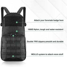 img 1 attached to 🎒 ProCase Tactical MOLLE Hydration Pack Backpack 1000D - 2L BPA Free Water Bladder Included - Military Daypack for Cycling, Hiking, Running, Climbing, Hunting, Biking - Black