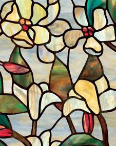 img 2 attached to 🌸 Artscape Summer Magnolia Window Film 24x36: Light Blue, Red, Brown, Orange - Transform Your Space!