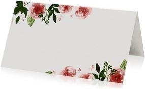 img 3 attached to 🌸 Jot & Mark Floral Place Cards, Pack of 50 – Table Tent Cards for Weddings, Seating, Parties, and Events