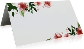 img 4 attached to 🌸 Jot & Mark Floral Place Cards, Pack of 50 – Table Tent Cards for Weddings, Seating, Parties, and Events