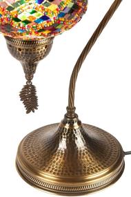 img 1 attached to 🔵 Tiffany Style Turkish Moroccan Handmade Colorful Mosaic Lampshade, Blue, 19" Swan Neck Table Desk Bedside Night Light