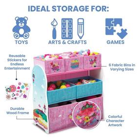 img 1 attached to 🧸 Trolls World Tour Toy Organizer with 6 Bins - Designed and Stored by Delta Children