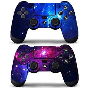 img 1 attached to 🎮 Enhance Your Gaming Style with Decal Moments 2 Pack Regular PS4 Controllers Skin Decal Stickers Cover Vinyl Wrap in Galaxy Purple Space Design