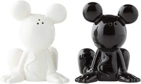 img 3 attached to Disney Enesco Ceramics Mickey Mouse Sitting Salt and Pepper Shakers, 3.5 Inch, Black and White