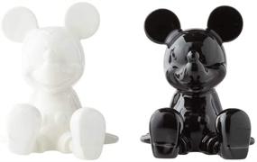 img 2 attached to Disney Enesco Ceramics Mickey Mouse Sitting Salt and Pepper Shakers, 3.5 Inch, Black and White