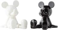 disney enesco ceramics mickey mouse sitting salt and pepper shakers, 3.5 inch, black and white logo