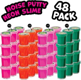 img 3 attached to Mega Party Favor Pack of 48 Slime - Assorted Neon Mini Noise Putty - Bulk 🎉 Toys for Kids' Party - Ideal Stocking Stuffers and Birthday Party Favors – Pack of 4 Dozen