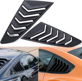 img 4 attached to 🚘 Danti 2PCS Matte Black GT Lambo Style Window Scoop Louvers ABS Window Visor Cover Sun Rain Shade Vent Compatible with Ford Mustang 2015-2021