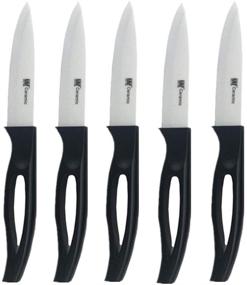 img 4 attached to Set of 6 Super Sharp Ceramic Steak Knives for Kitchen Bar