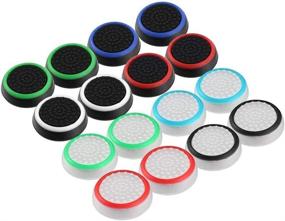 img 1 attached to 🎮 Enhanced Silicone Thumb Stick Grips for Improved Game Controller Precision - Compatible with PS4, PS3, Xbox 360, Xbox One (16 pcs)