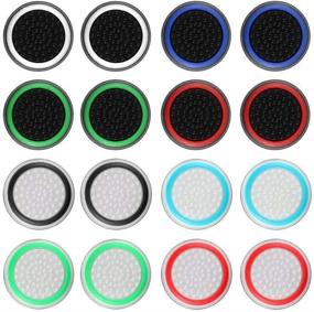 img 2 attached to 🎮 Enhanced Silicone Thumb Stick Grips for Improved Game Controller Precision - Compatible with PS4, PS3, Xbox 360, Xbox One (16 pcs)