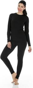 img 4 attached to 🔥 Cozy up in Style: Thermajane Women's Ultra Soft Thermal Underwear Long Johns Set with Fleece Lining