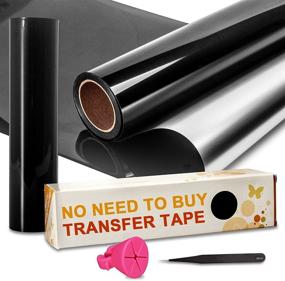 img 4 attached to 🖤 1st Edition Premium Black Permanent Vinyl Roll - Reverse Weeding, No Transfer Tape Required - 12”x 30FT - Compatible with Cricut, Silhouette, and Cameo Cutters