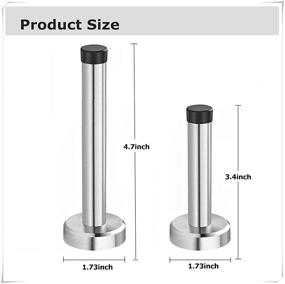 img 1 attached to 🚪 High-Quality Stainless Steel Door Stopper with Sound Dampening Rubber Bumper - Wall Mount Safety Door Holder (32 PCS)