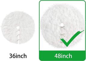 img 1 attached to 🎄 48-Inch Ivenf Christmas Tree Skirt: Snow White Luxury Plush Faux Fur Skirt for Rustic Xmas Decorations