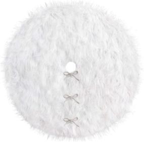 img 3 attached to 🎄 48-Inch Ivenf Christmas Tree Skirt: Snow White Luxury Plush Faux Fur Skirt for Rustic Xmas Decorations