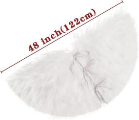 img 2 attached to 🎄 48-Inch Ivenf Christmas Tree Skirt: Snow White Luxury Plush Faux Fur Skirt for Rustic Xmas Decorations