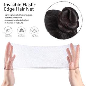 img 2 attached to 💆 Invisible Hair Nets and U Shaped Pins Set - 50 Pieces, 40 Pins - Perfect for Ballet Buns, Sleeping, Women, and Wigs