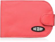 stay stylish and secure with big skinny women's rfid blocking taxicat bi-fold slim wallet in coral - holds up to 25 cards! logo