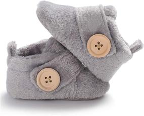 img 2 attached to 👶 BENHERO Baby Cozy Fleece Winter Booties - Warm Non Skid Soft Sole Shoes for Newborns and Infants