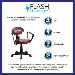 img 1 attached to 🏈 Enhance Your Workspace with the Flash Furniture Football Swivel Task Office Chair with Arms: Comfort and Style Combined